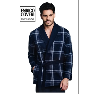 Enrico Coveri Giacca da camera uomo invernale quadri Blu Linea