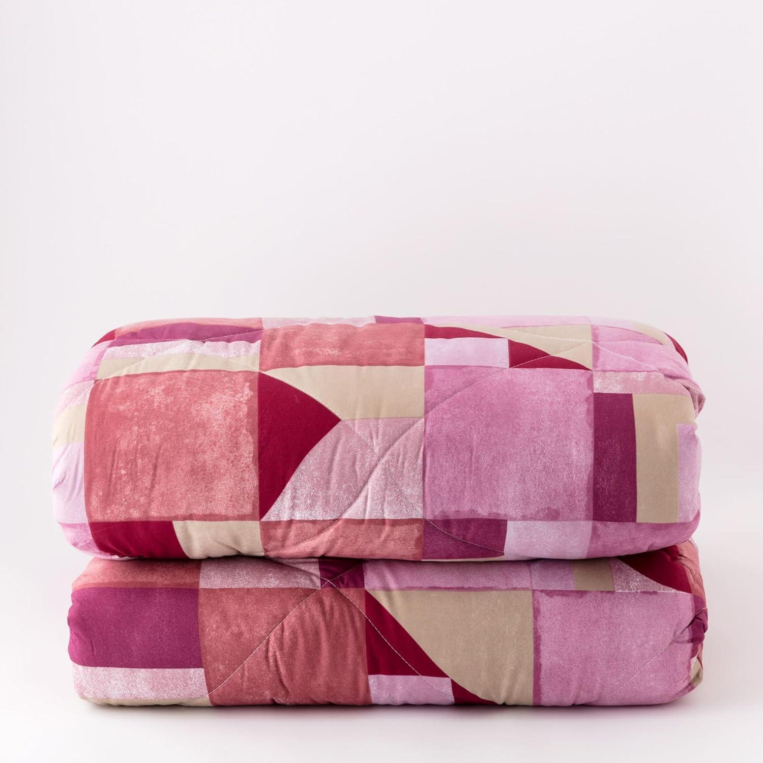 Trapunta Piazza e mezza Jam Linea oro Stampata Rosa Malva