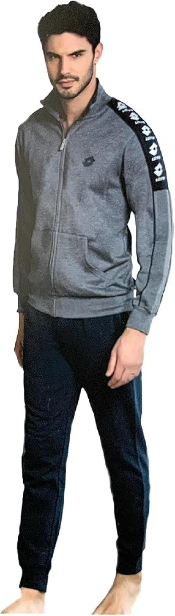Tuta felpata full zip taglie over da uomo Lotto grigio