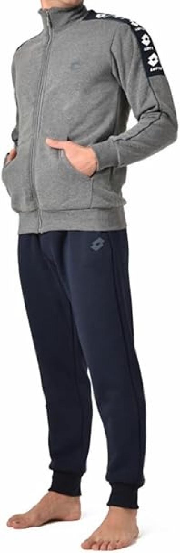 Tuta felpata full zip taglie over da uomo Lotto grigio