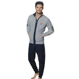 Tuta homewear pile lotto uomo grigio l4010