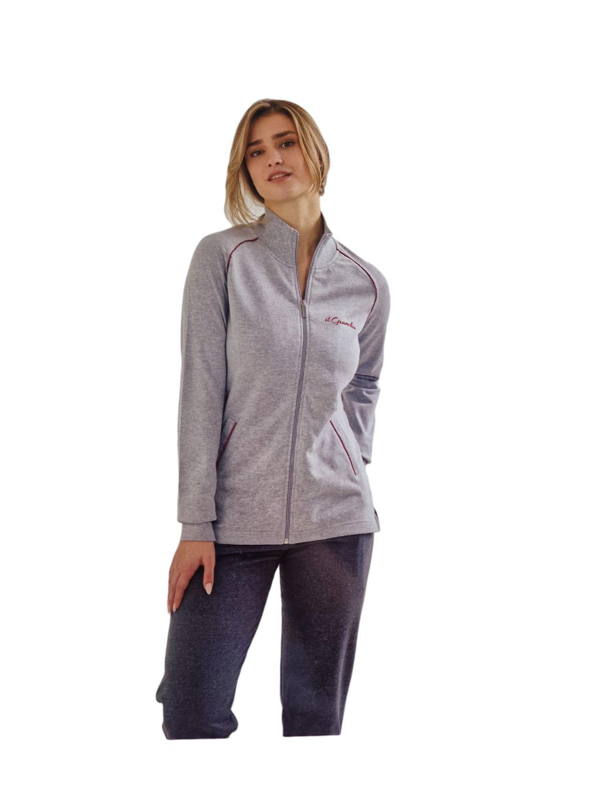 Tuta homewear donna felpata Il Granchio GA6020 grigio