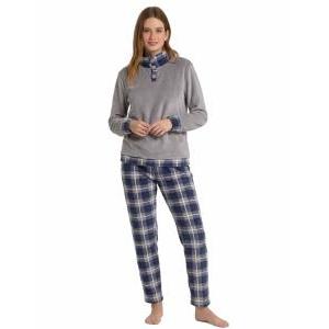 Tuta homewear pigiama in pile da donna  gp6064 grigio