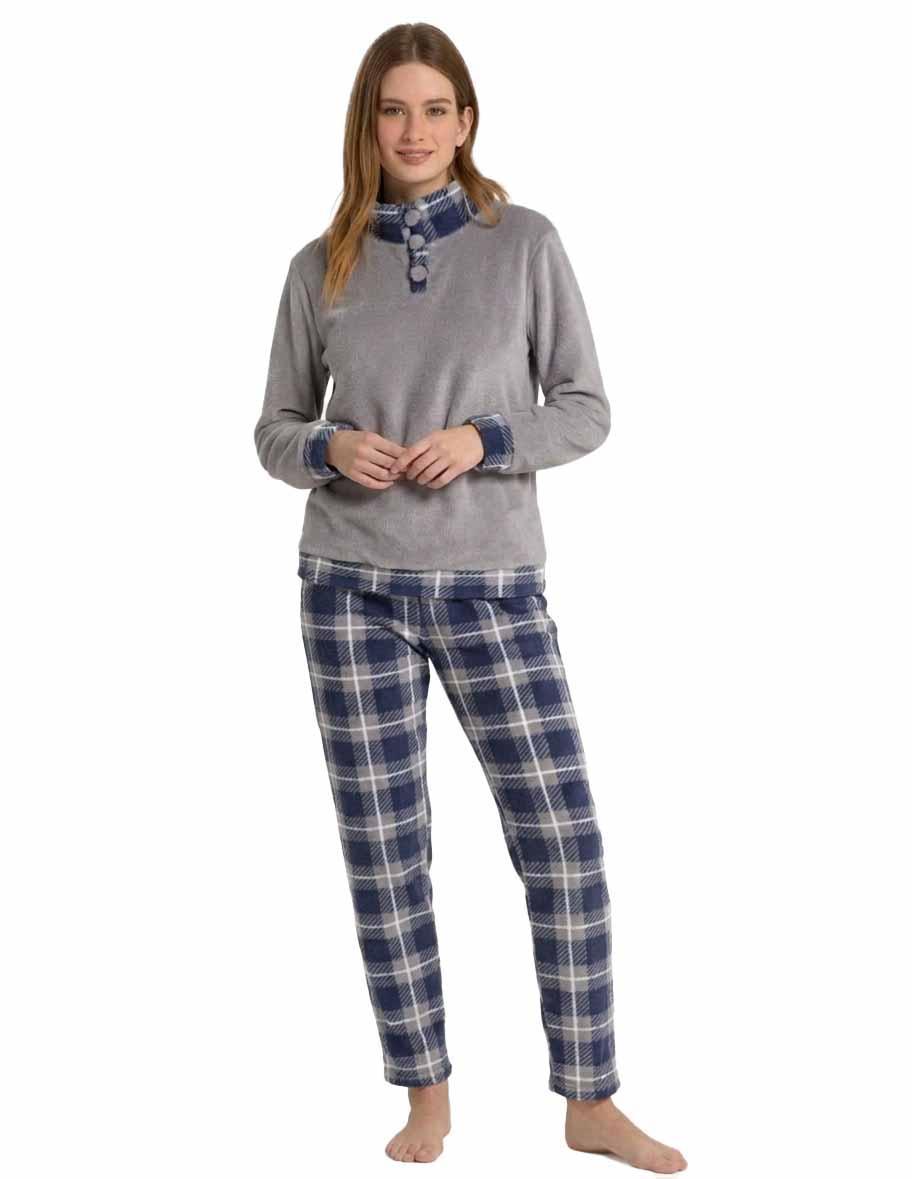 Tuta homewear pigiama in pile da donna Il Granchio GP6064 grigio