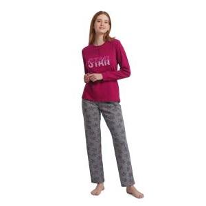 Pigiama donna  caldo cotone rubino gp6048
