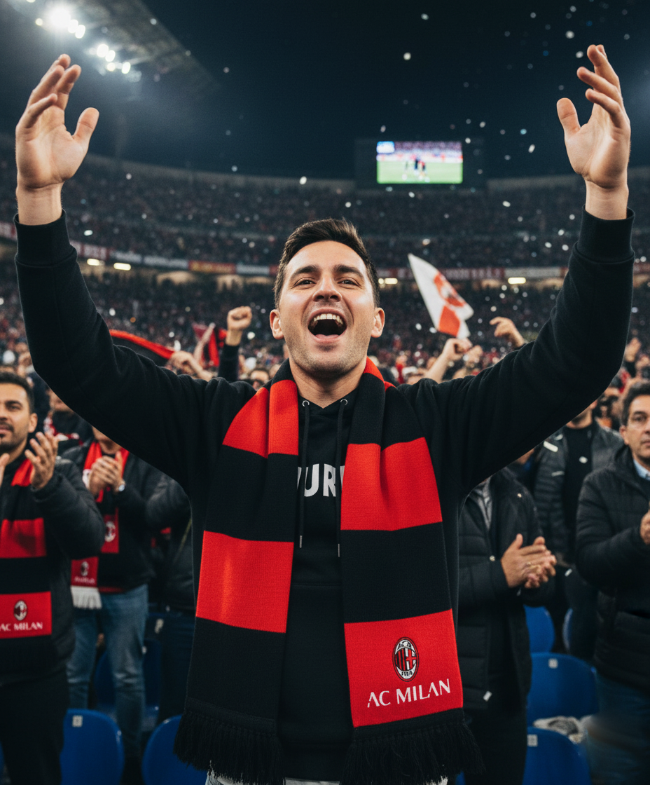 Sciarpa tifoso invernale compatibile con Milan