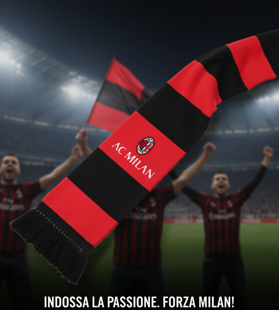 Sciarpa tifoso invernale compatibile con Milan