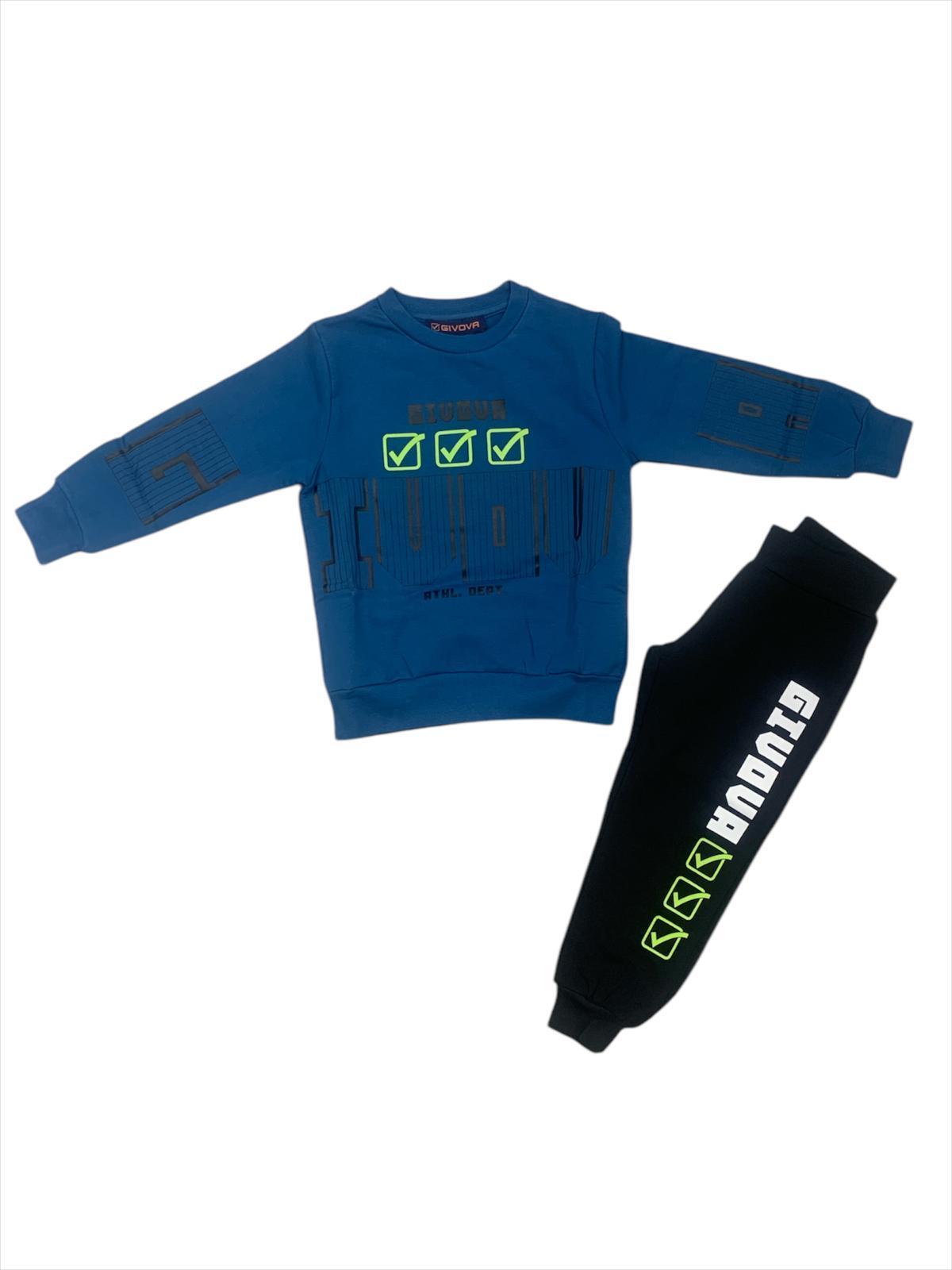 Completo tuta bambini ragazzi in cotone felpato Givova