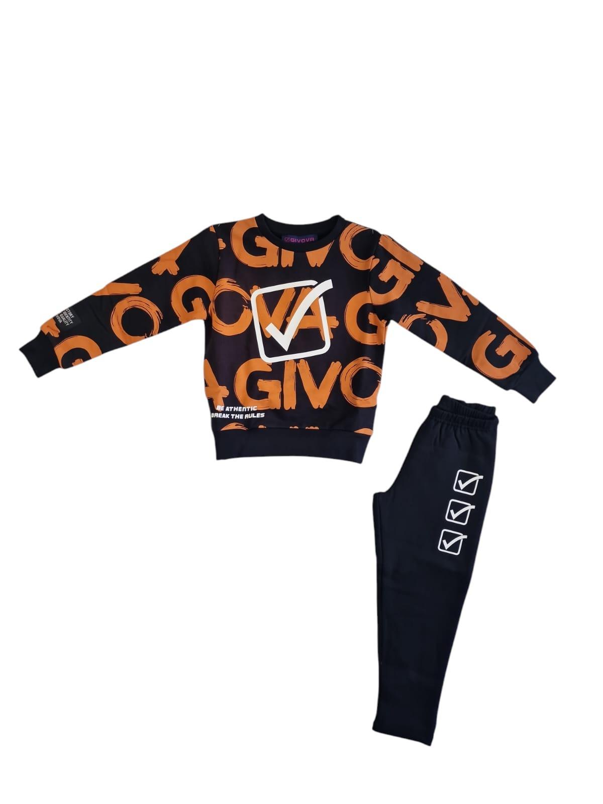 Completo tuta bambini ragazzi in cotone felpato Givova