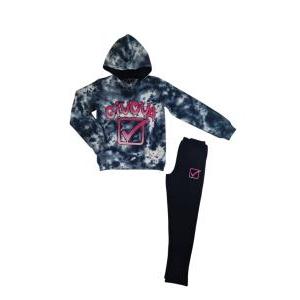 Completo tuta da bambina in cotone felpato