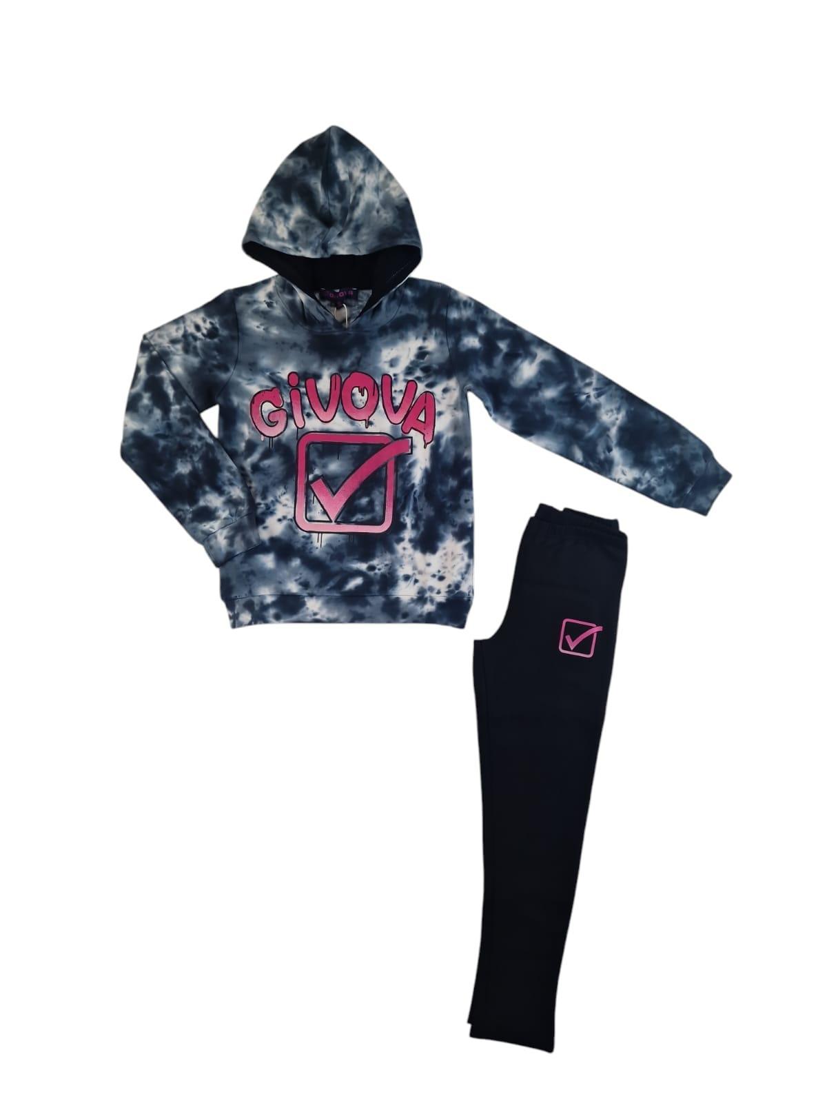 Completo tuta da bambina in cotone felpato Givova