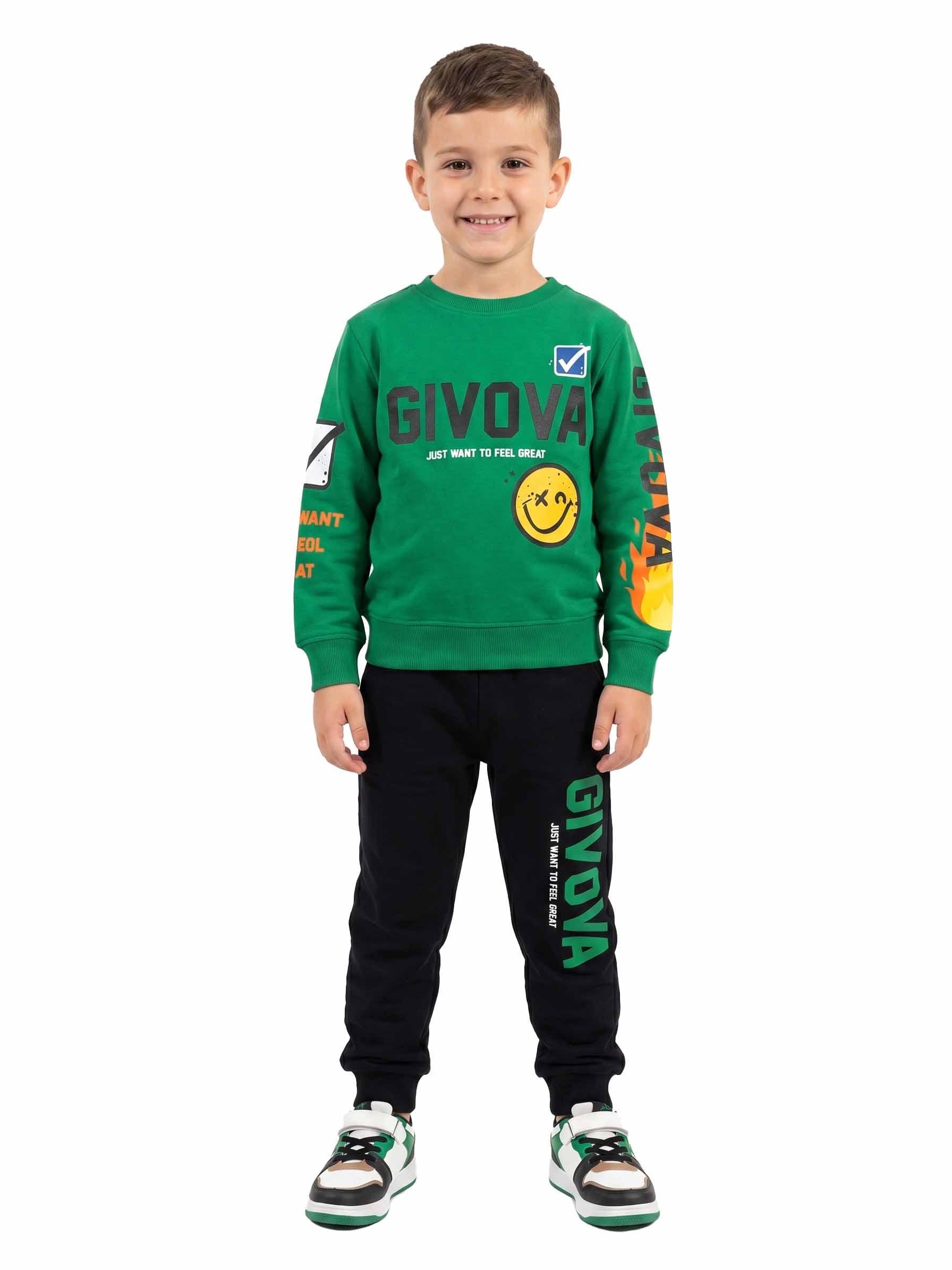 Tuta sportiva Givova felpata bambino Verde