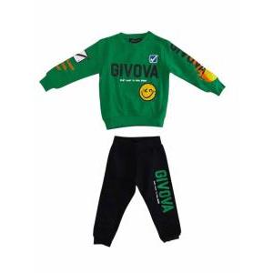 Tuta sportiva  felpata bambino verde