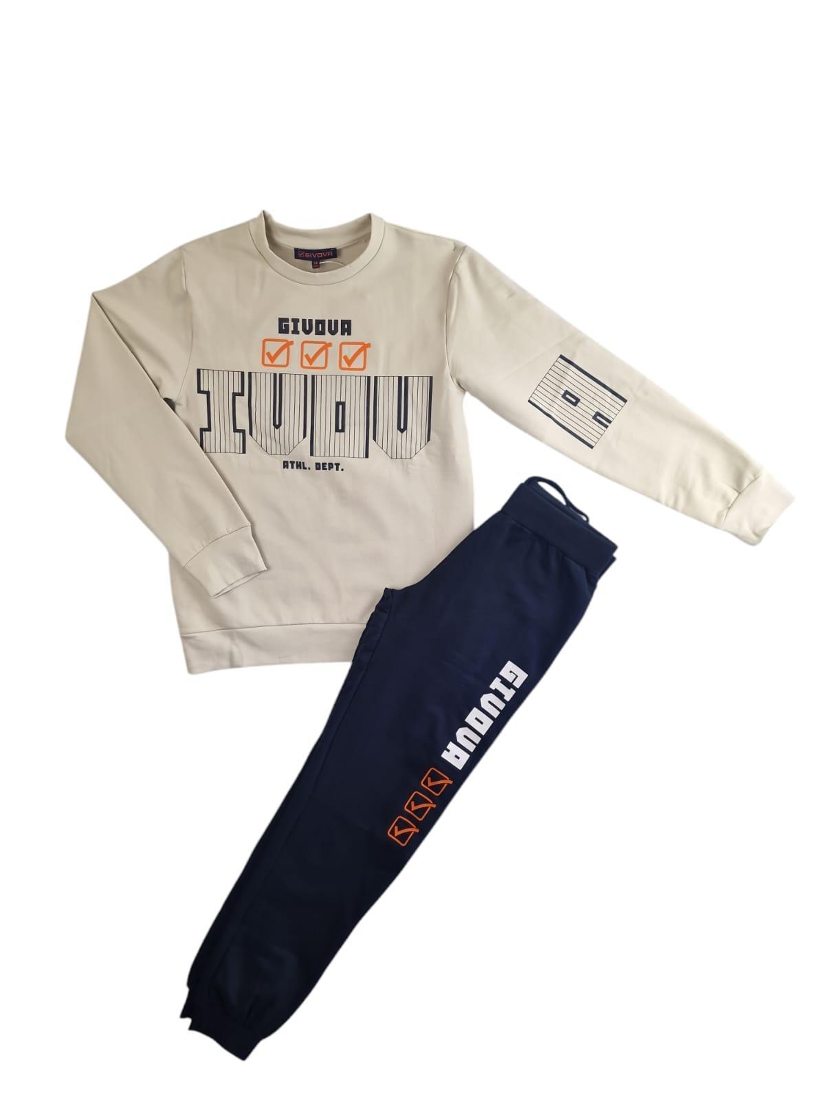 Completo tuta bambini ragazzi in cotone felpato Givova