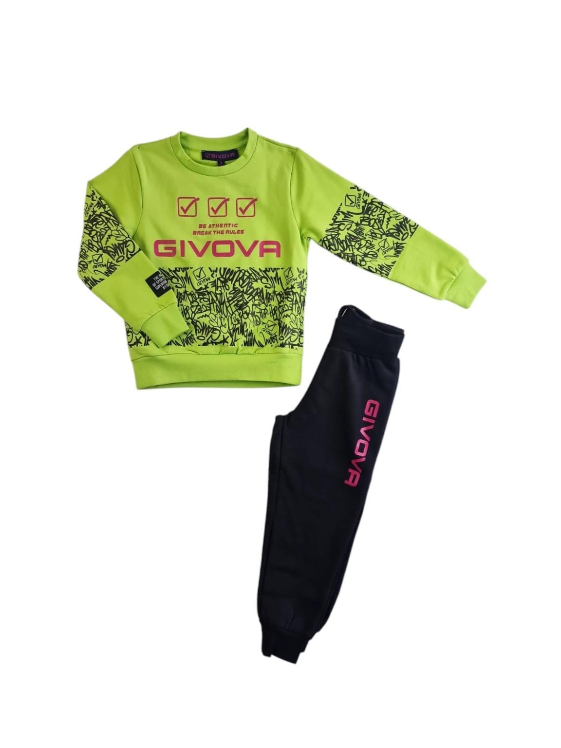 Completo tuta ragazza in cotone felpato Givova