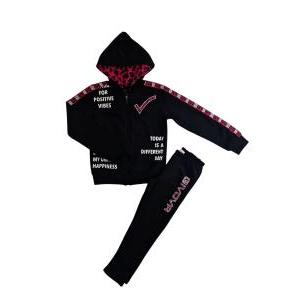 Completo tuta ragazza in cotone felpato