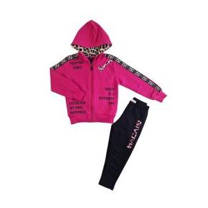 Completo tuta bambina in cotone felpato