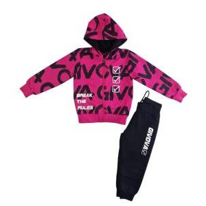 Completo tuta bambina in cotone felpato