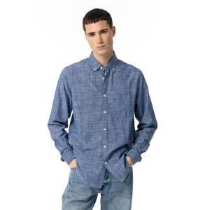 Camicia manica lunga in cotone da uomo