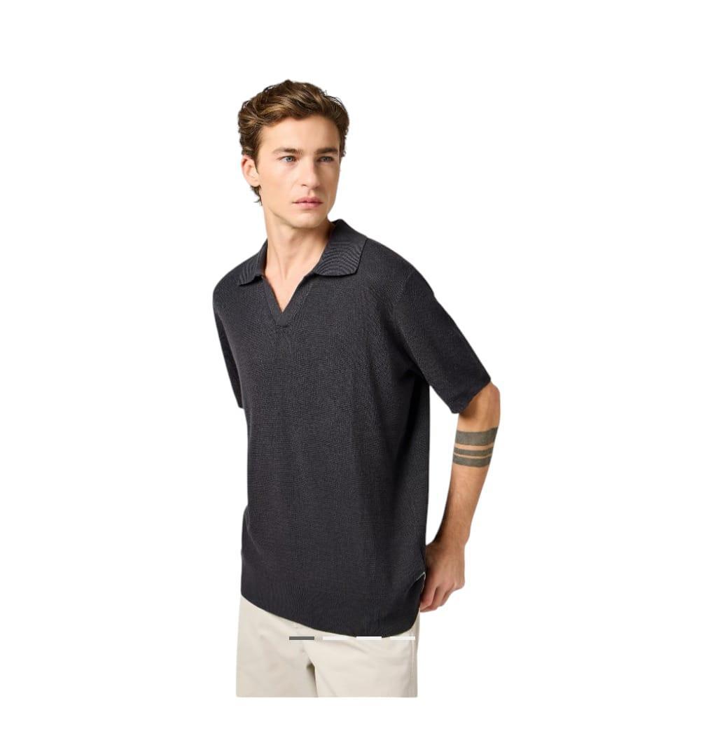 Polo manica corta traforata senza bottoni Wrangler uomo