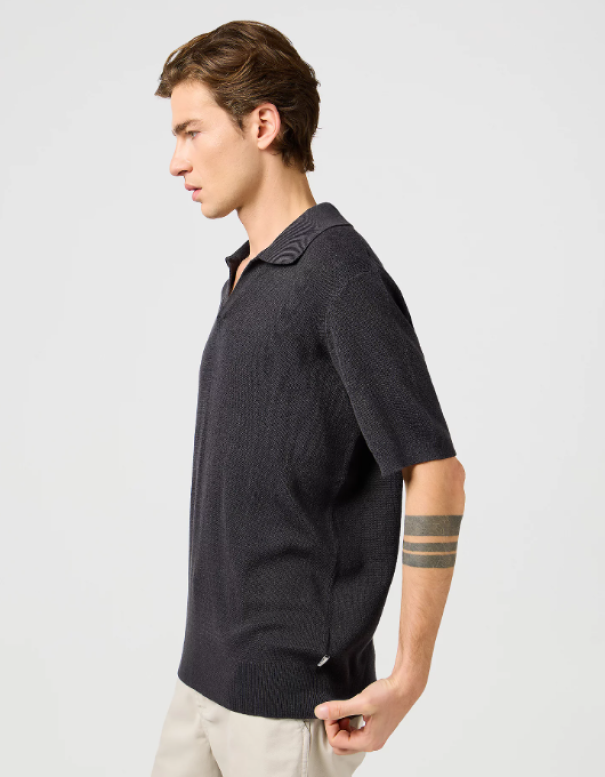 Polo manica corta traforata senza bottoni Wrangler uomo