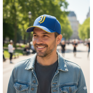 Berretto adulto compatibile con juventus calcio blu royal