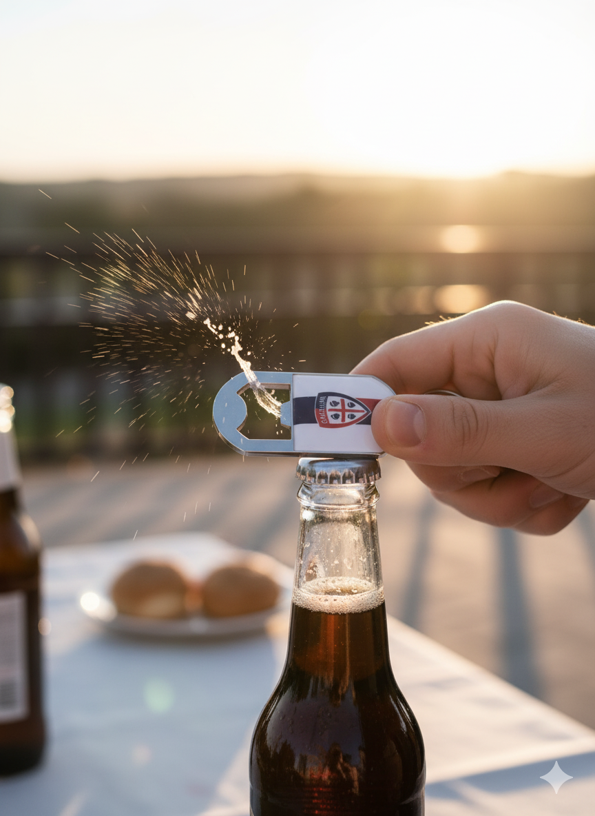 Apribottiglie portachiavi compatibile con Cagliari Calcio 1920