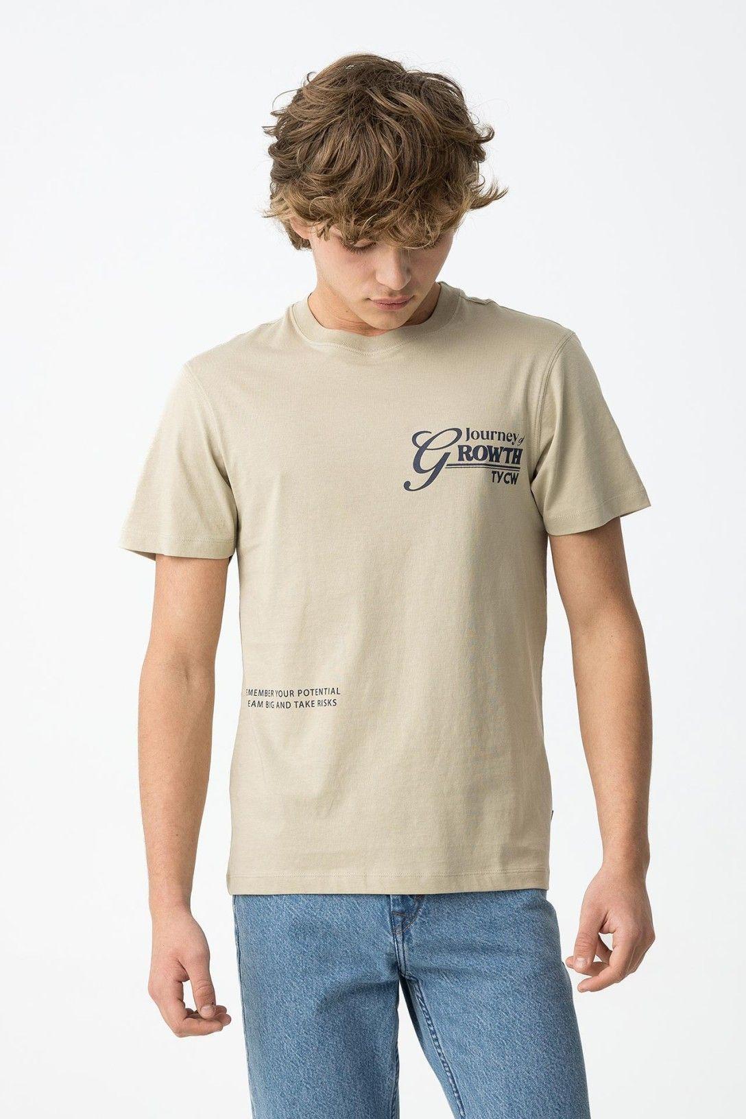 tiffosi cameron t-shirt uomo journey growt beige - foto 1