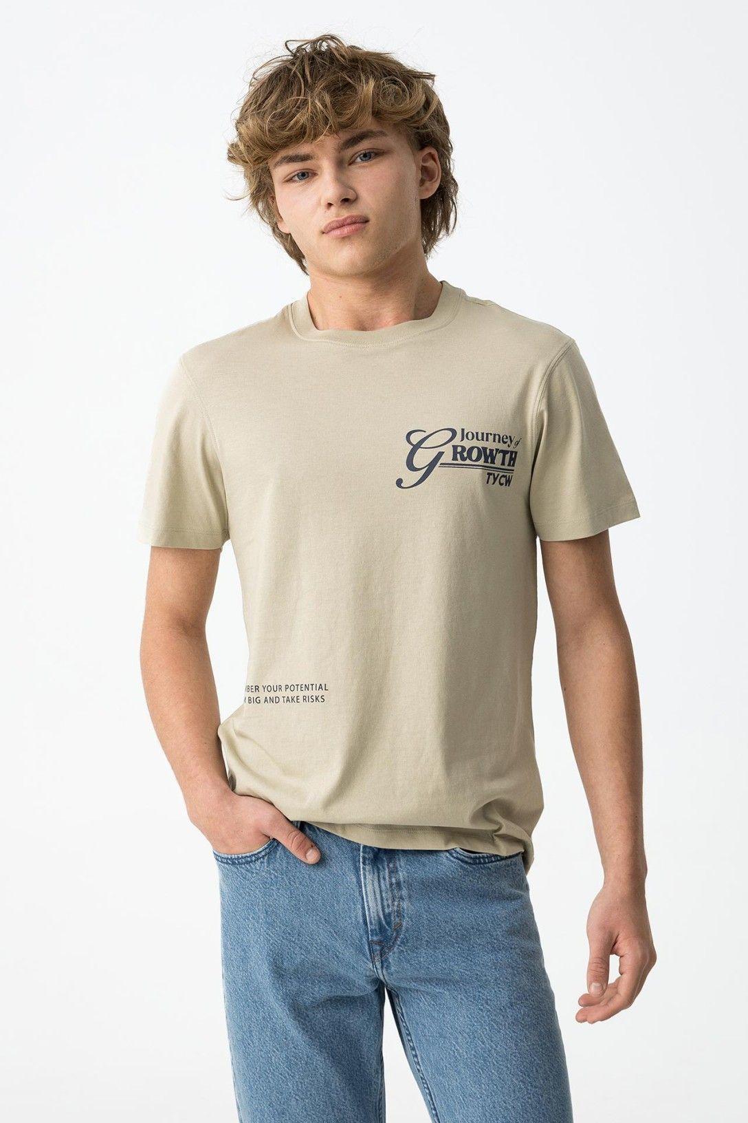 tiffosi cameron t-shirt uomo journey growt beige - foto 3