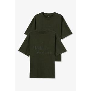 Xenon t-shirt uomo scritta petto in tinta verde militare