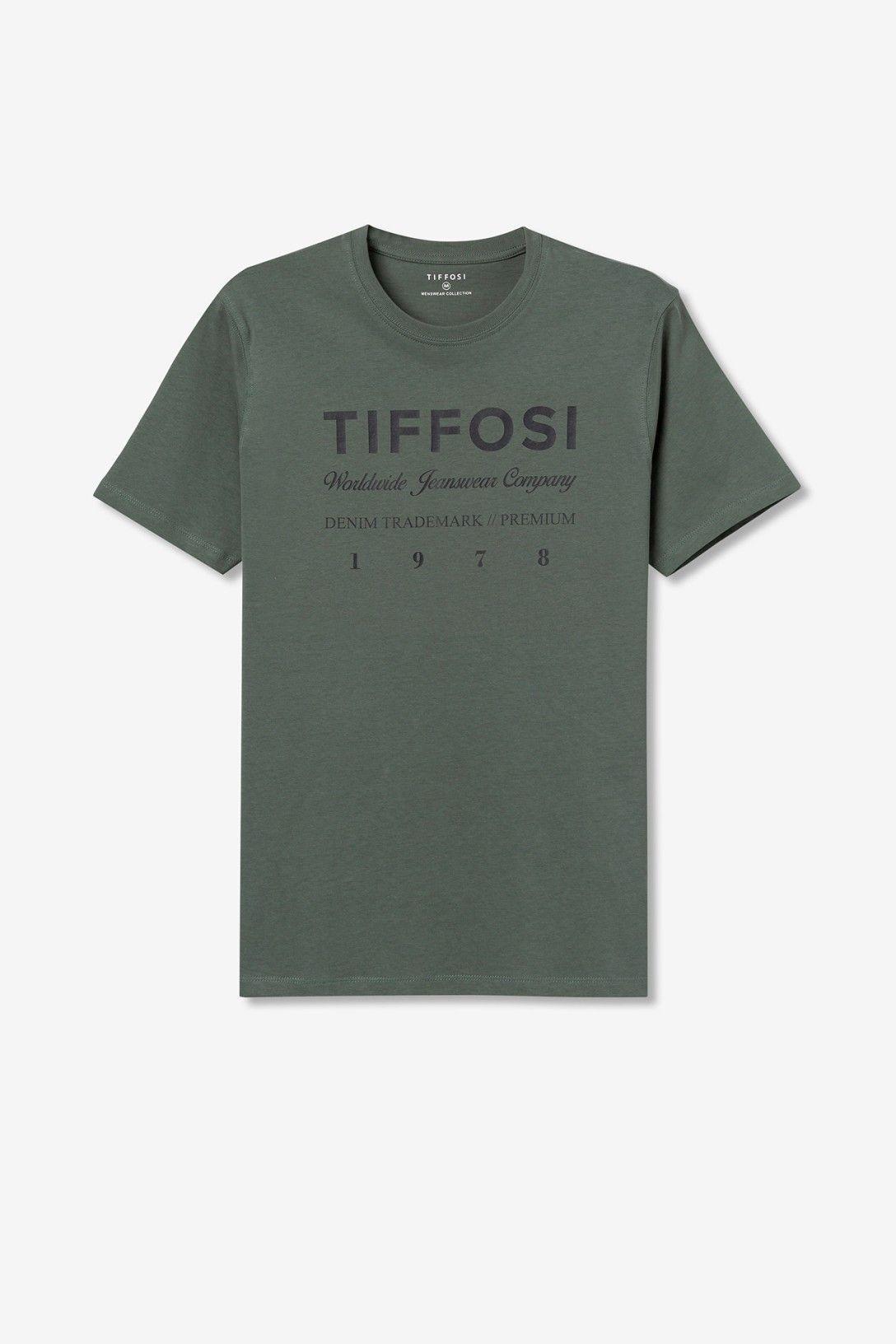 tiffosi enrique t-shirt mm stampa petto verde militare - foto 6