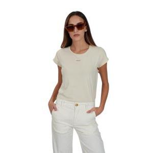 T-shirt donna girocollo  beige