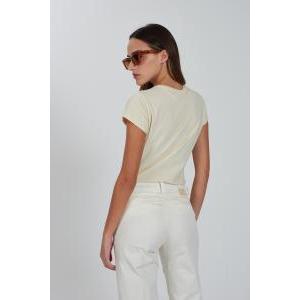 T-shirt donna girocollo  beige