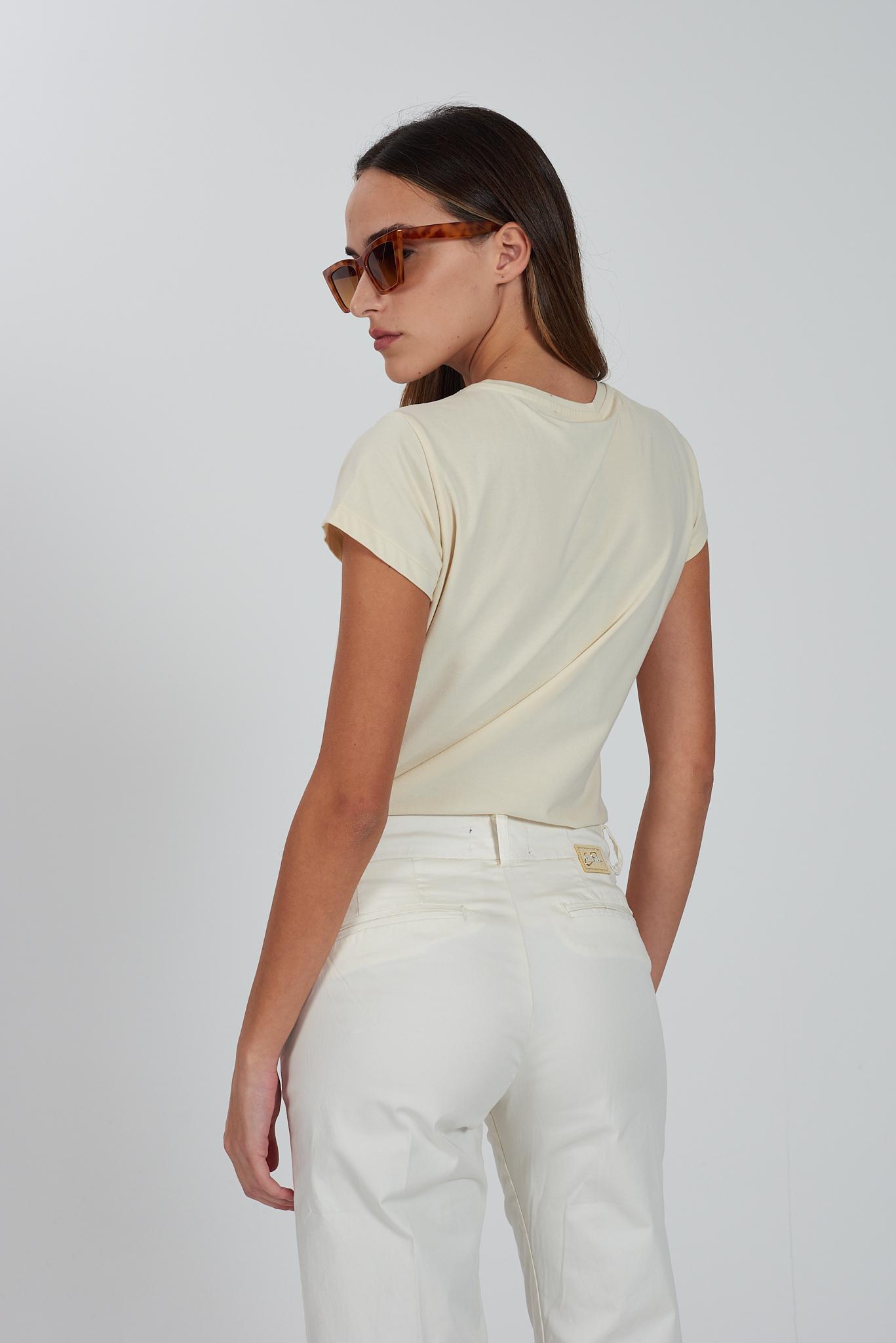 T-shirt donna girocollo Yes Zee beige