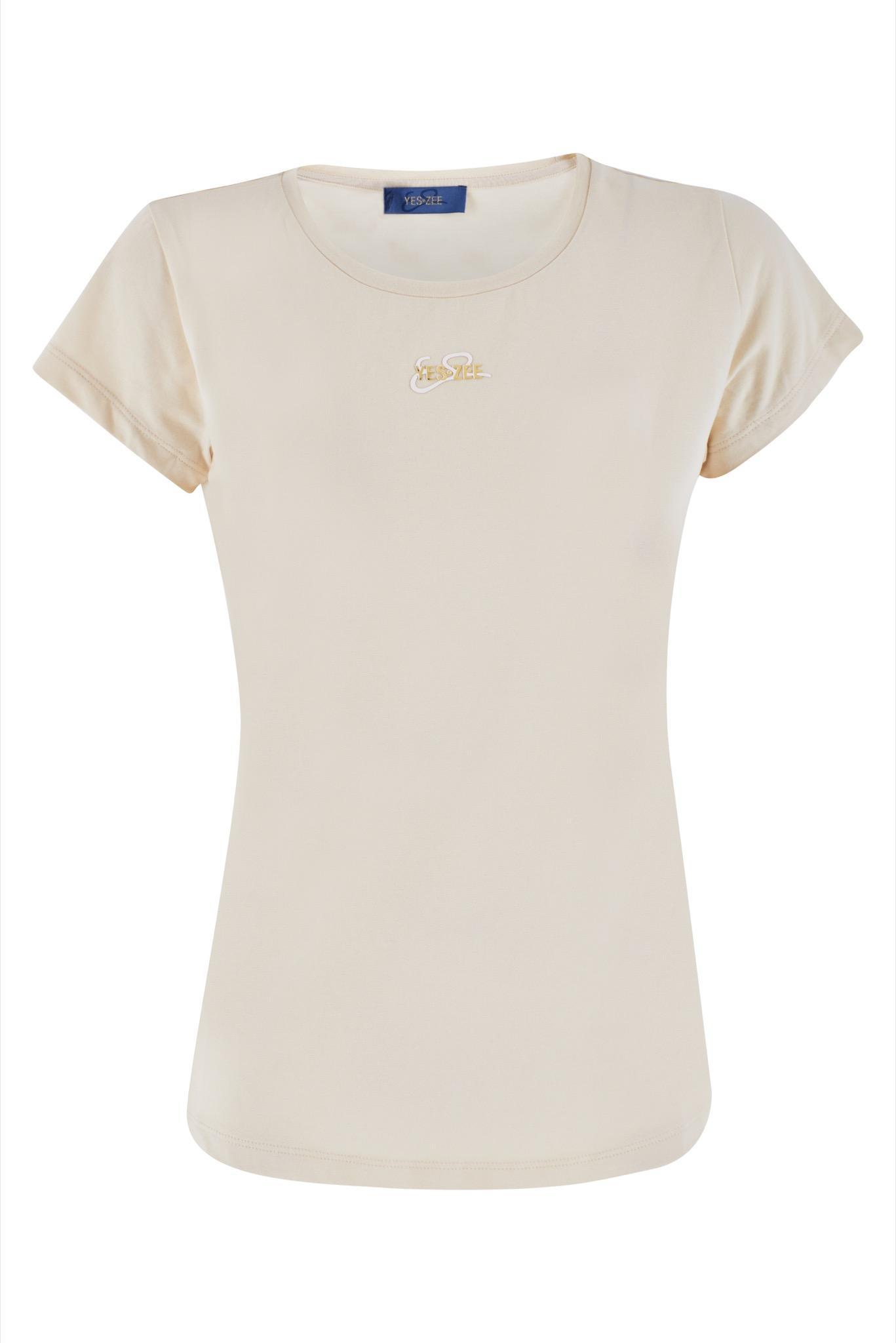 T-shirt donna girocollo Yes Zee beige