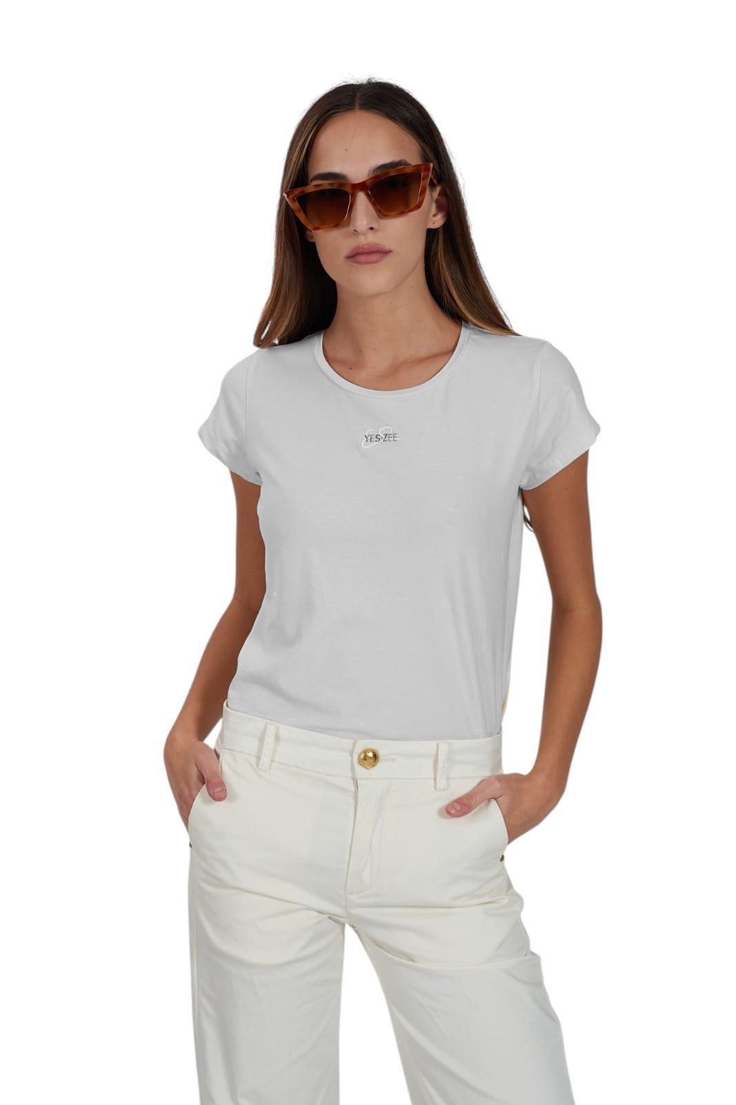 T-shirt donna girocollo Yes Zee bianco
