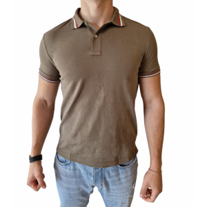Polo manica corta da uomo  verde militare