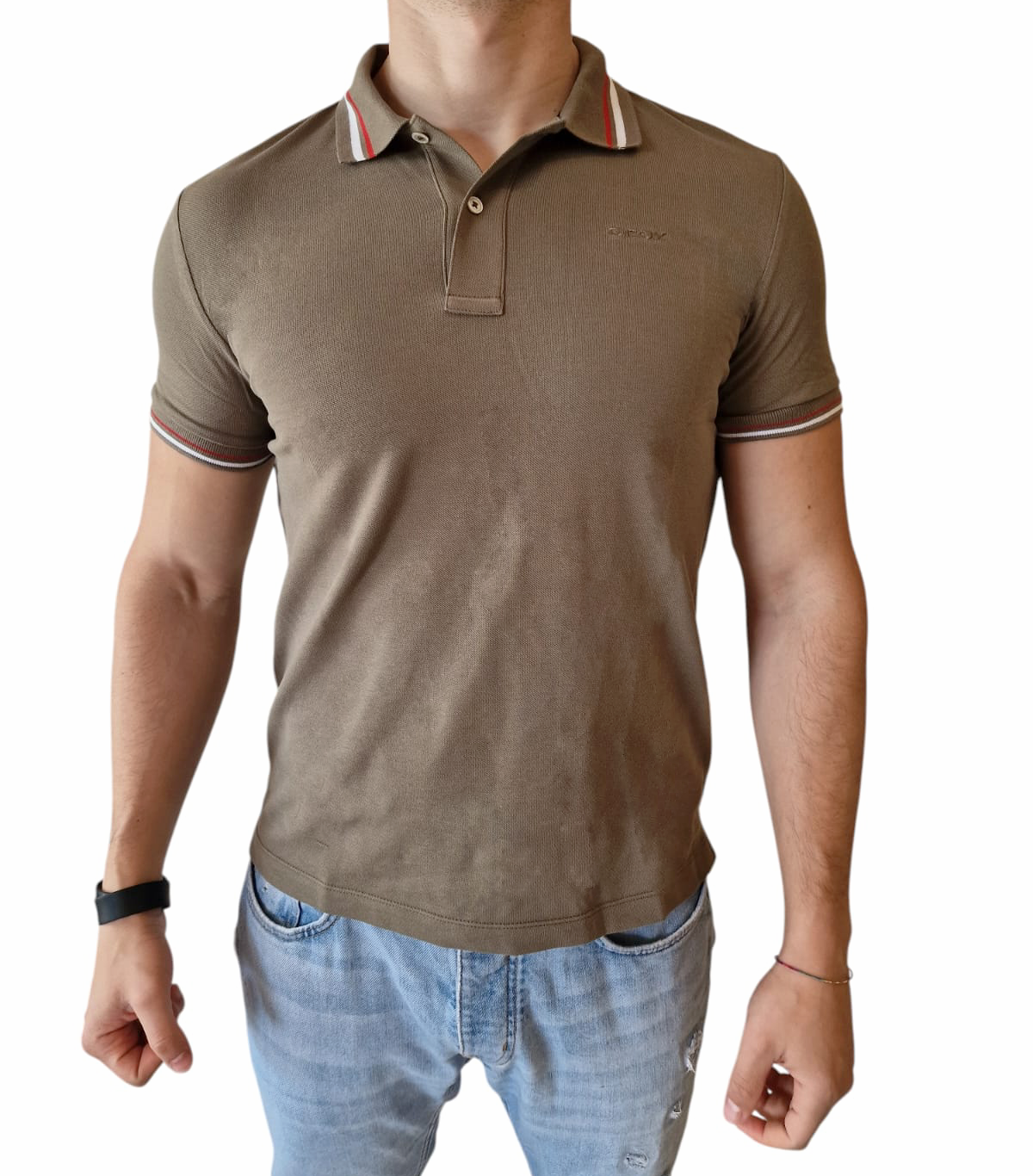 Polo manica corta da uomo Geox verde militare