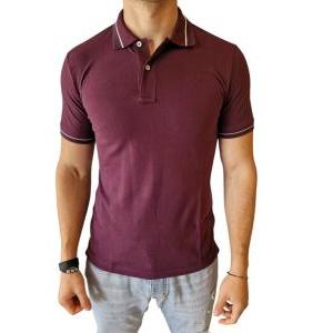 Polo manica corta da uomo  bordeaux
