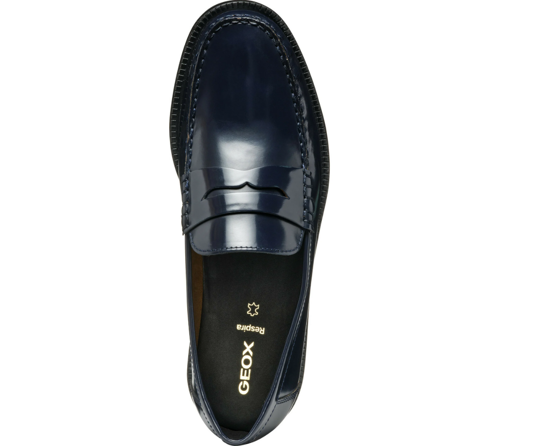 Mocassino da uomo Geox in pelle blu