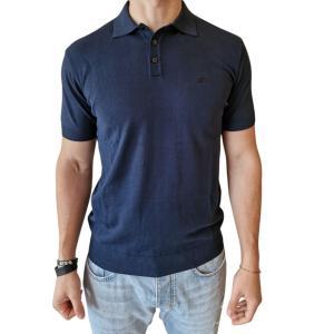 Polo in maglina di cotone da uomo  blu