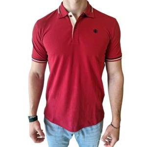 Polo  manica corta in cotone da uomo rosso