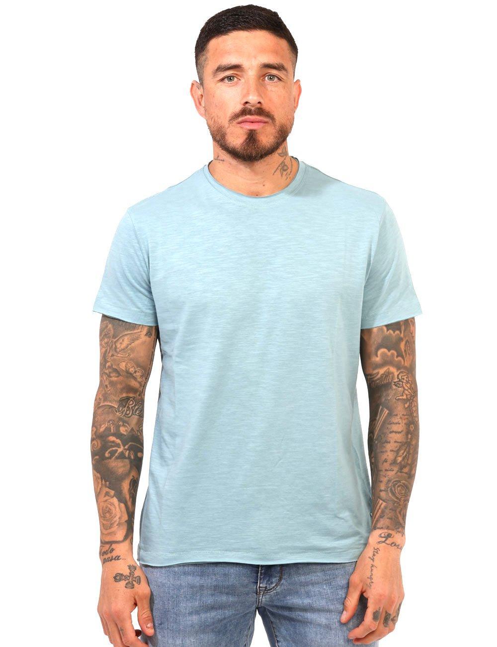 T-shirt girocollo da uomo Yes Zee azzurro