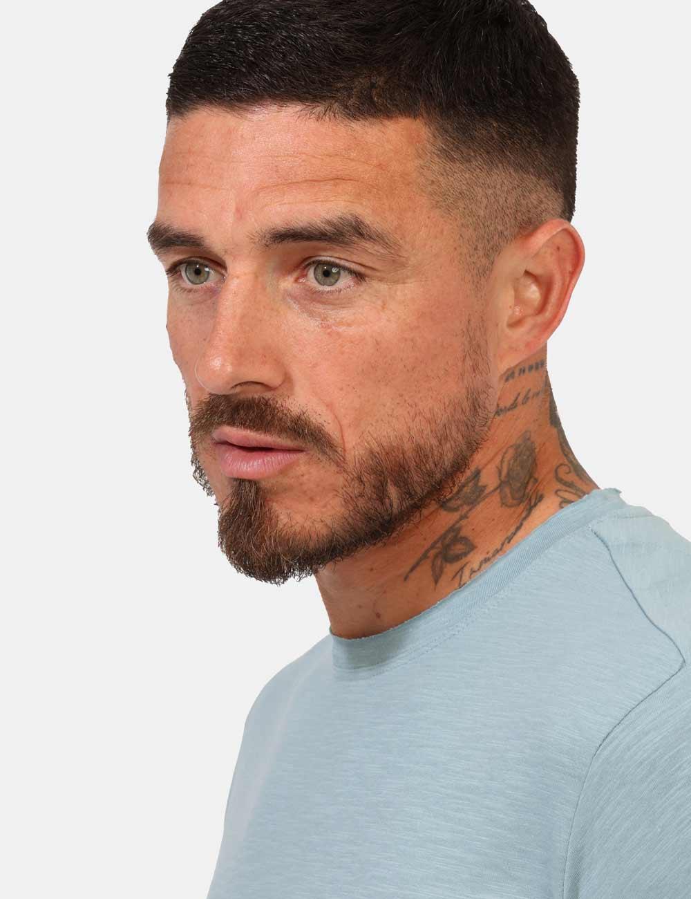 T-shirt girocollo da uomo Yes Zee azzurro