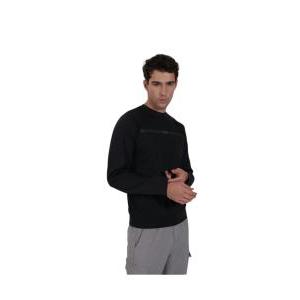 Maglia girocollo da uomo manica lunga  nero