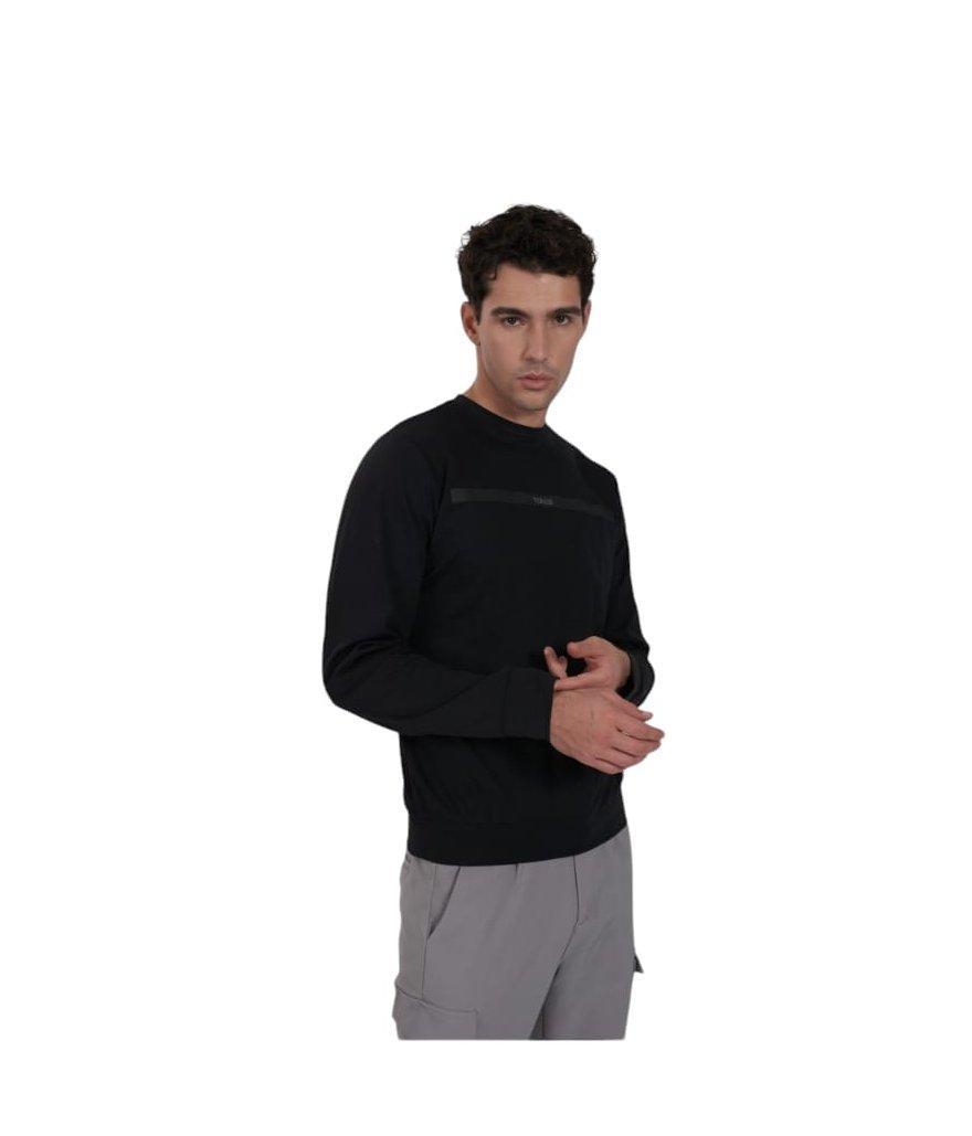 Maglia girocollo da uomo manica lunga Yes Zee nero