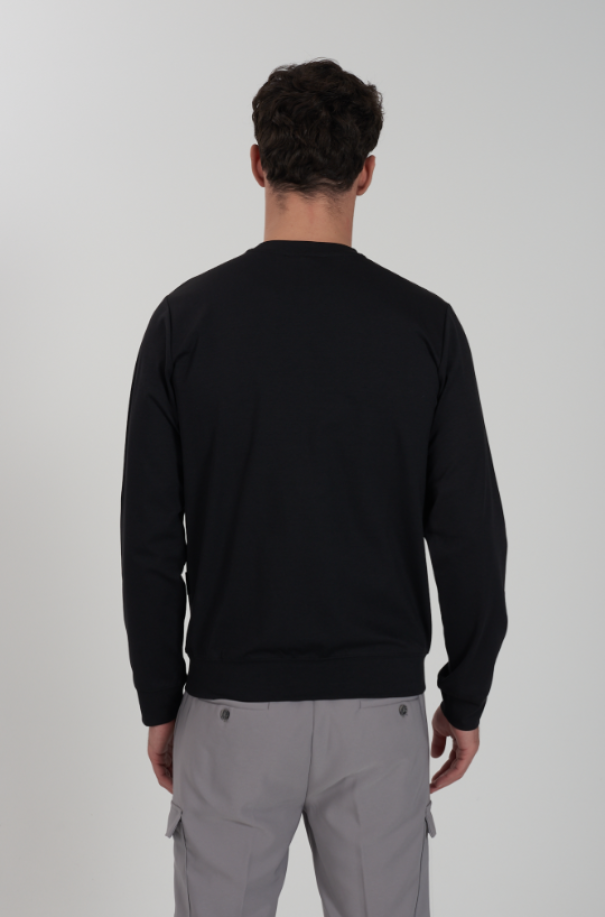Maglia girocollo da uomo manica lunga Yes Zee nero