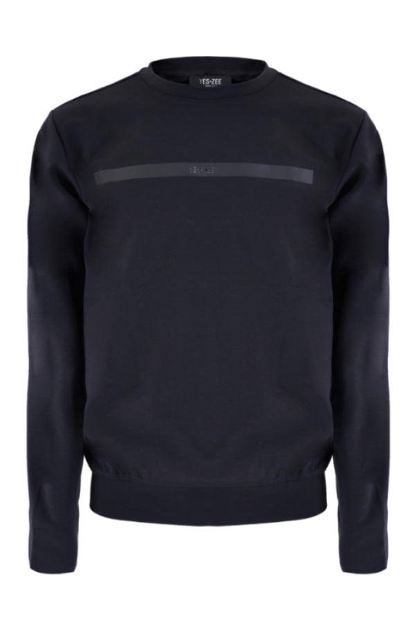 Maglia girocollo da uomo manica lunga Yes Zee nero