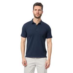 Polo mezza manica in cotone da uomo  blu