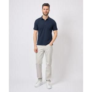 Polo mezza manica in cotone da uomo  blu